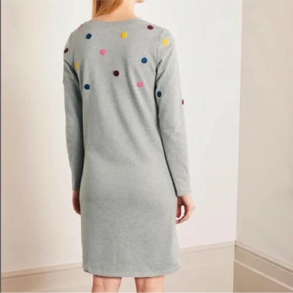 Boden Womens 4 Sweatshirt Dress Marl Boucle Spots Polka Dot Colorful Long Sleeve - Picture 3 of 10